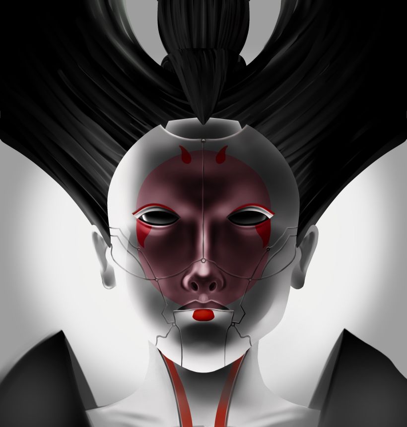 Geisha cyberpunk (Ghost in the Shell) -1