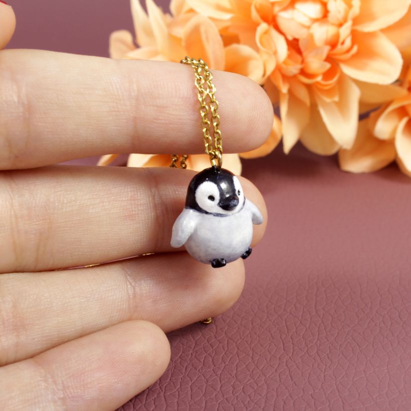 Penguin Necklace in Polymer Clay -1