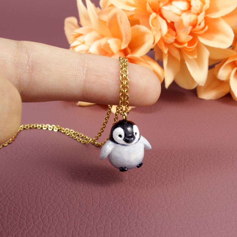 Penguin Necklace in Polymer Clay 0
