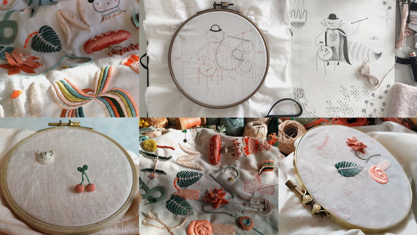 Adriana Torres, raised embroidery