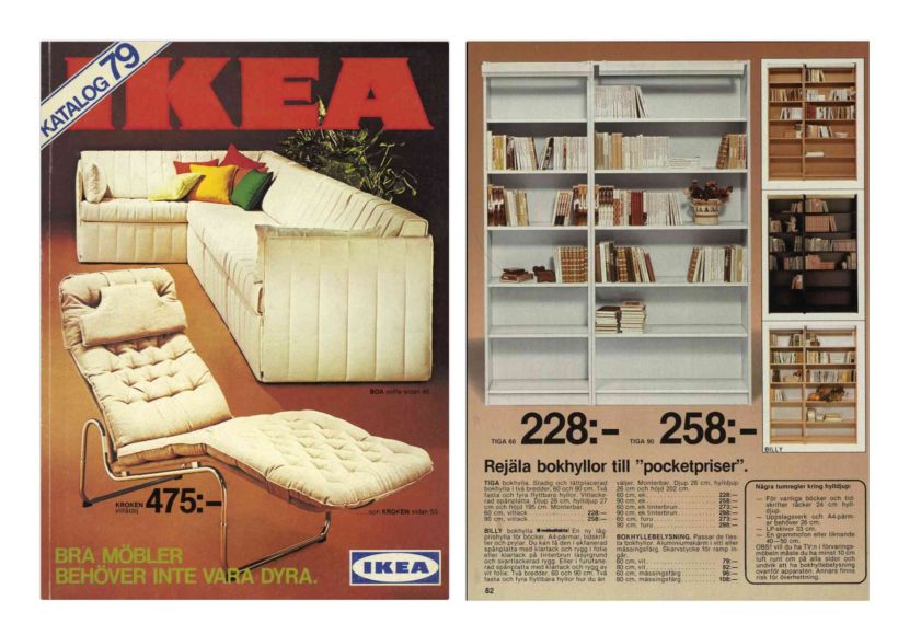 Catálogo de 1979 con el librero Billy, museo de IKEA