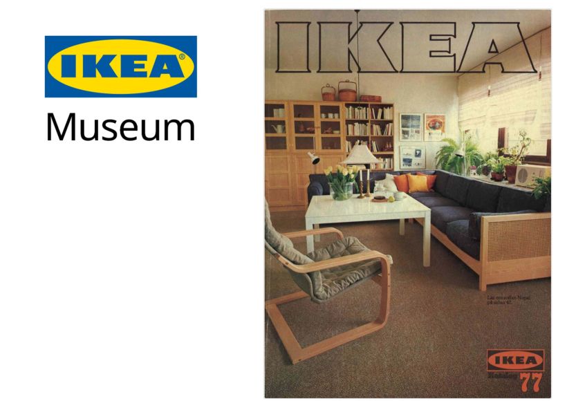 Catálogo de 1977 con la silla Poäng, museo de IKEA