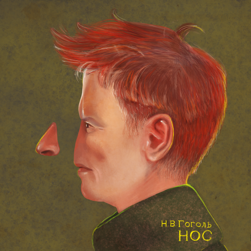 This is an illustration inspired by the tale "The Nose" by the russian writer Gogol.
