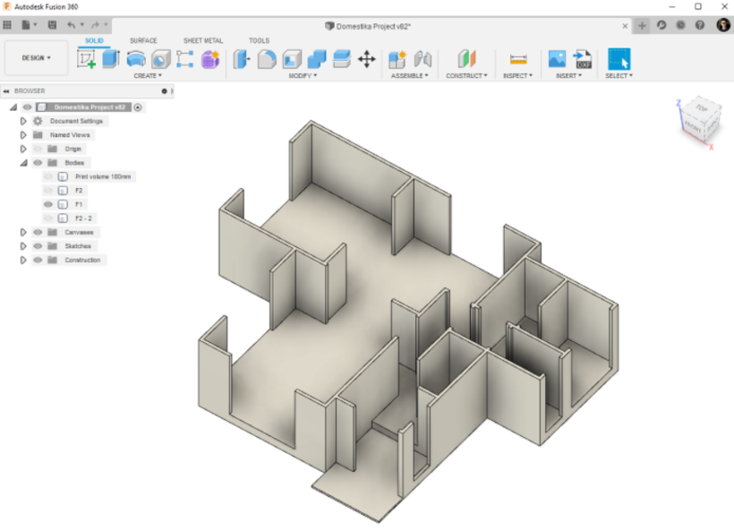 Diseño de la estructura de mi maqueta en Autodesk Fusion 360