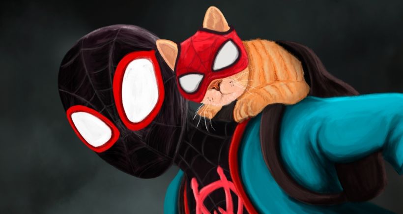 Spiderman Miles Morales with Spider-cat 1