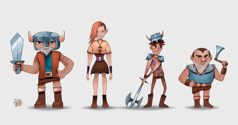 Fábrica de personajes ilustrados - Los 4 guerreros Vikingos 2