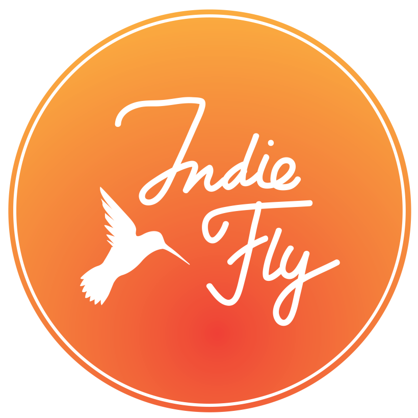 Logo de mi marca registrada indie fly, Instagram @indie_fly. Rescata la frescura y los rasgos nativos de manera minimalista