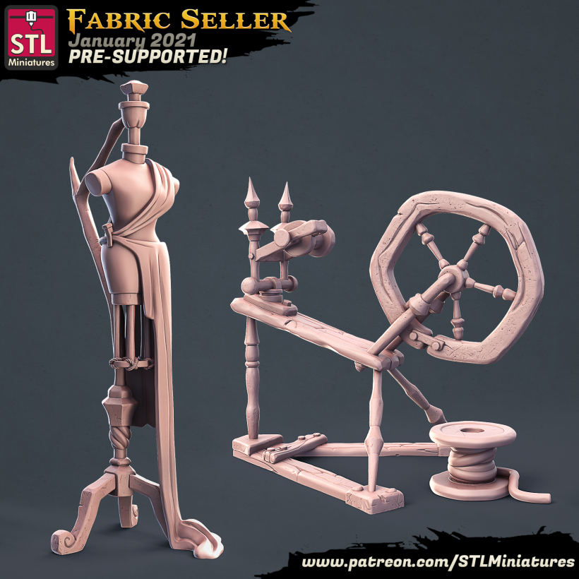 Tailor Mannequin and Spinning Wheel