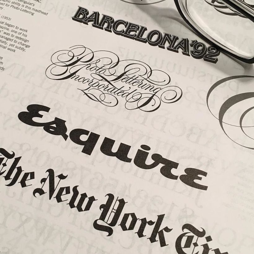 Los logos de Barcelona'92, Esquire y The New York Times creados por el tipógrafo Ed Benguiat. 