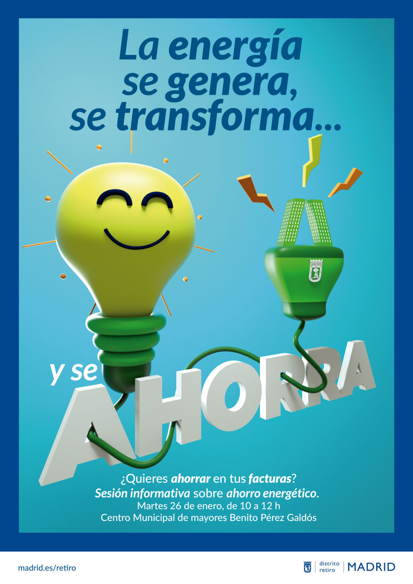 Cartelería Ahorro energético, Madrid Retiro. -1