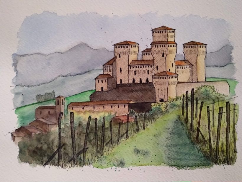 Watercolor Castle Art Project