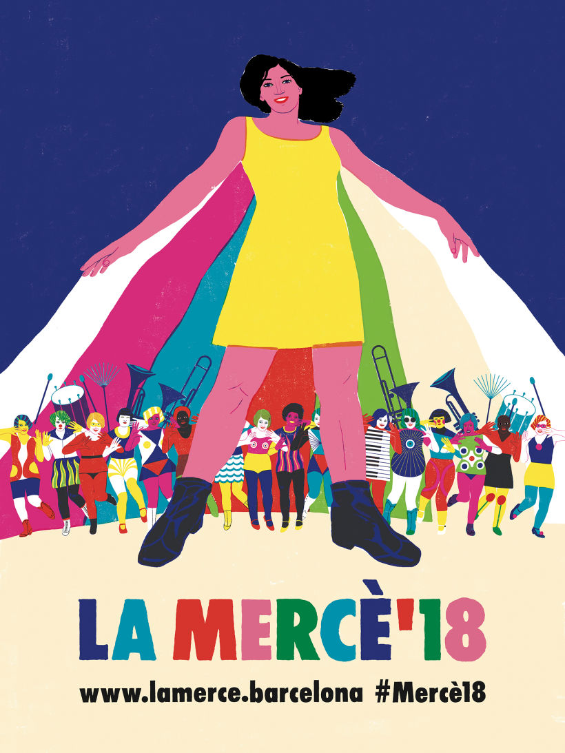 Uno de los carteles que diseñó Sonia Pulido para las fiestas de la Mercè 2018 de Barcelona.