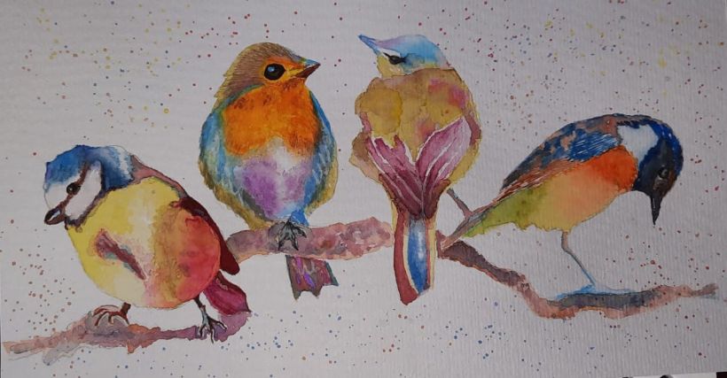 Mi Proyecto del curso: Acuarela artística para ilustración de aves 0
