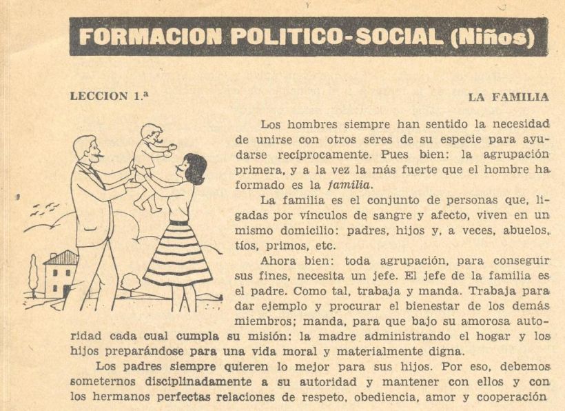 Rancia y machista  iustración de la Enciclopedia Álvarez ensalzando al  "cabeza de familia"