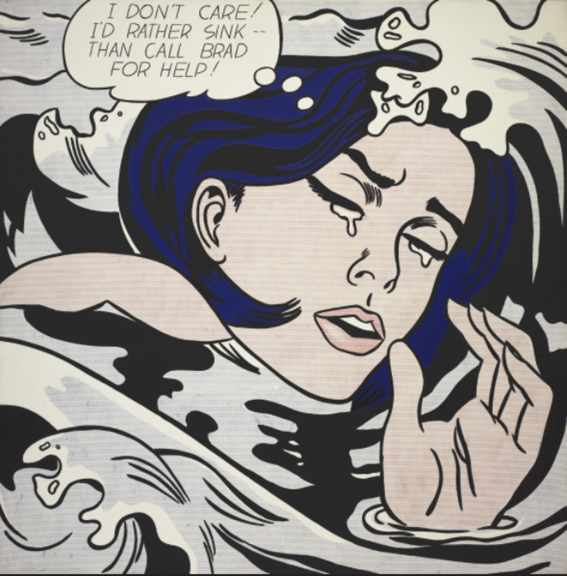 "Drowning Girl," Roy Lichtenstein, 1963. 
