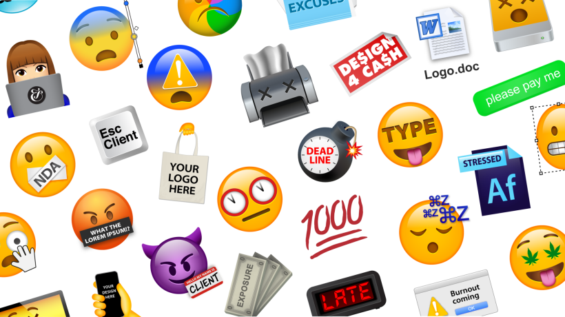 © &Walsh. Pack Emojis inspirados no dia a dia de designers e criativos