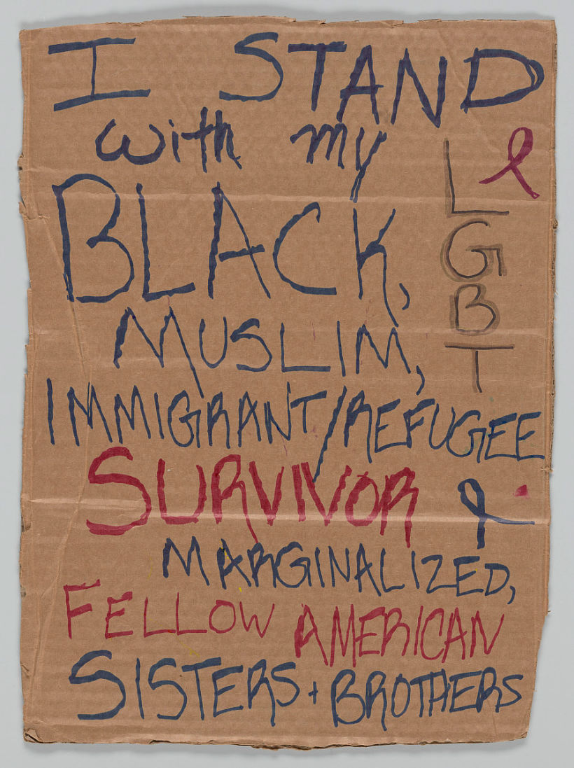 Cartel de marcha de protesta "I Stand With", 2017. NMAAHC.