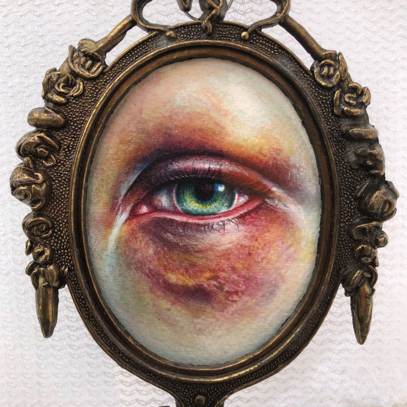 Framed Vintage Watercolor Eyes 6
