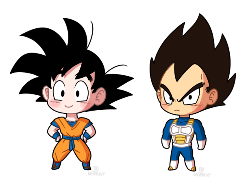 Personagens de 'Dragon Ball' em versão chibi. MediaBang