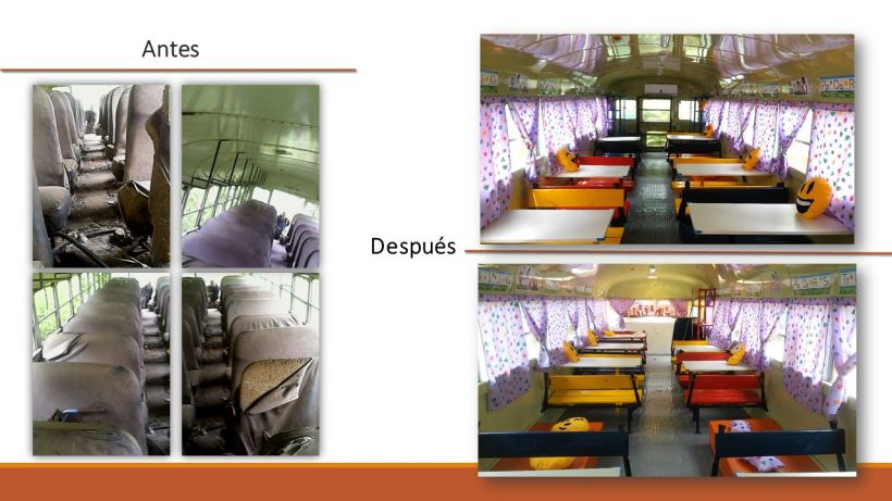 Re construcción y decoración interior de Bus-Biblioteca 1