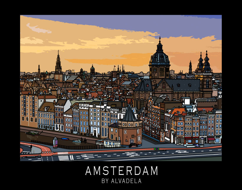 Amsterdam - drawing on Wacom tablet 1