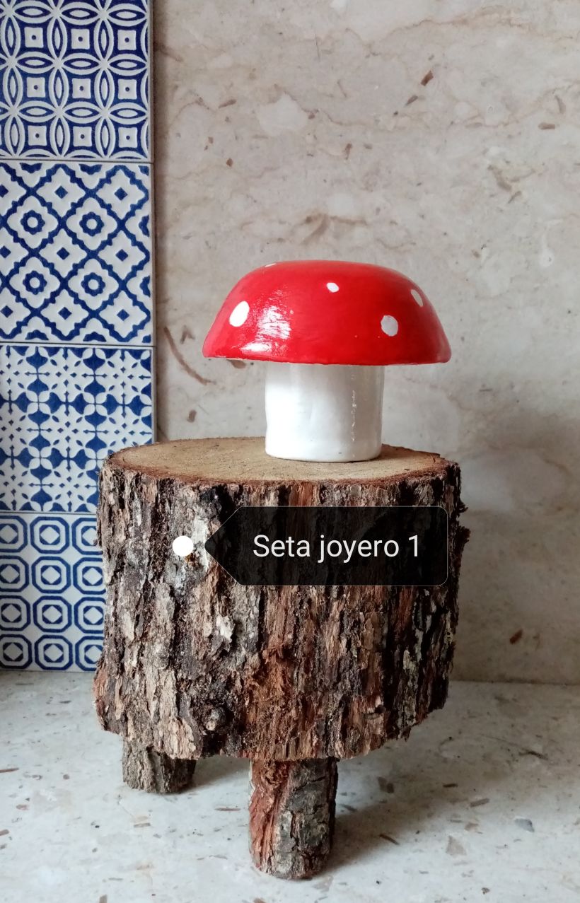 Red mushroom. Self hardening clay. Técnica de placas