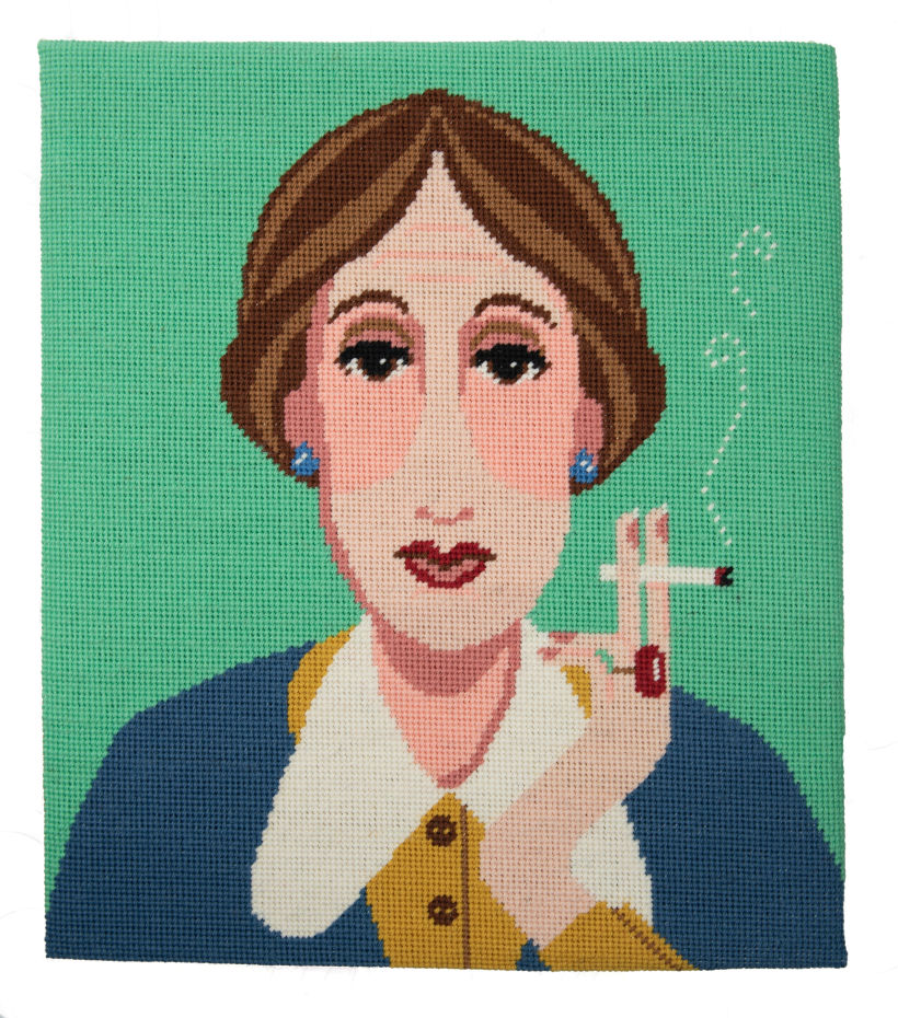 Virginia Woolf needlepoint -1