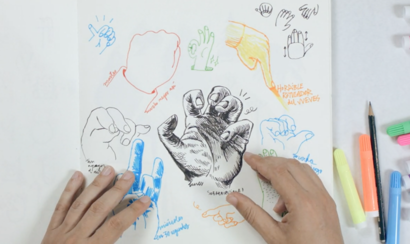 La mano puede ser retratada en muchos niveles de complejidad.