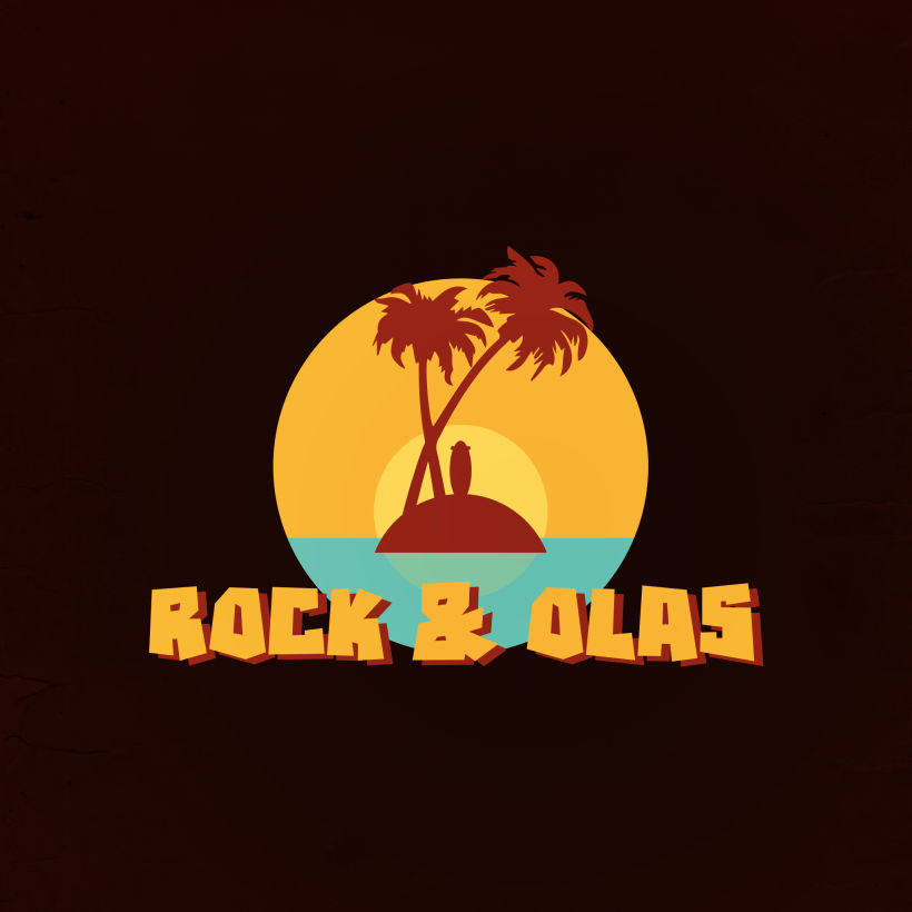 Logo Rock & Olas realizado en Illustrator.