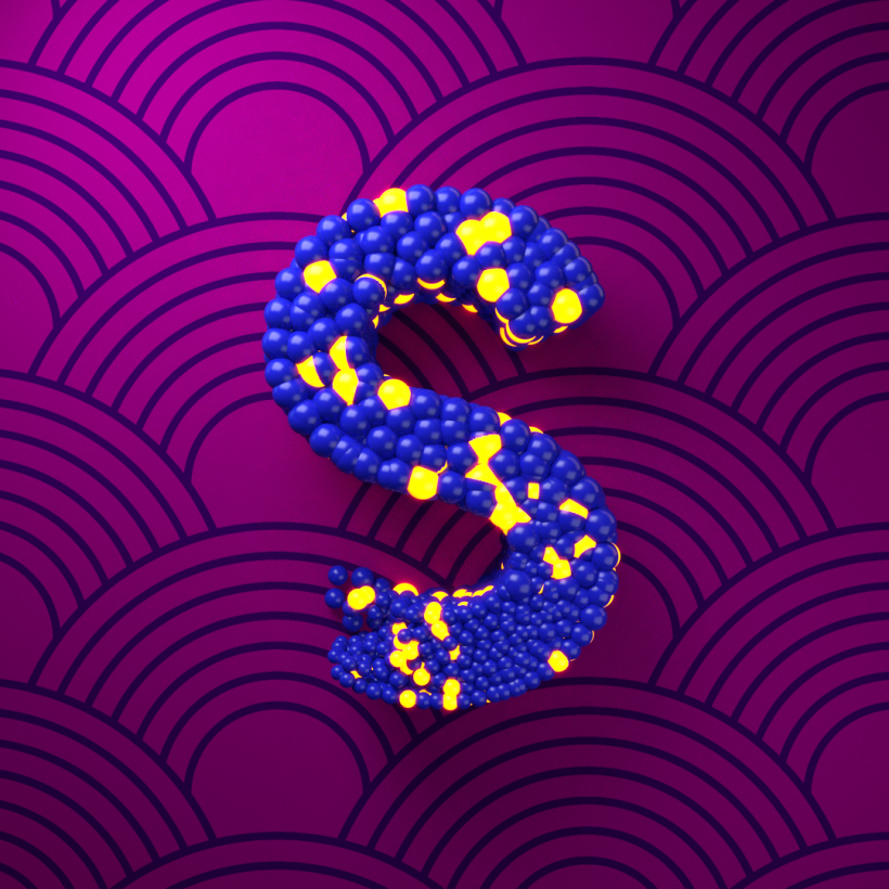 Letter S Frames with some particles