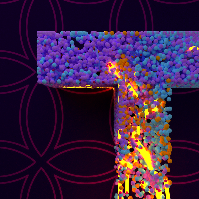 Letter T Frames with some particles