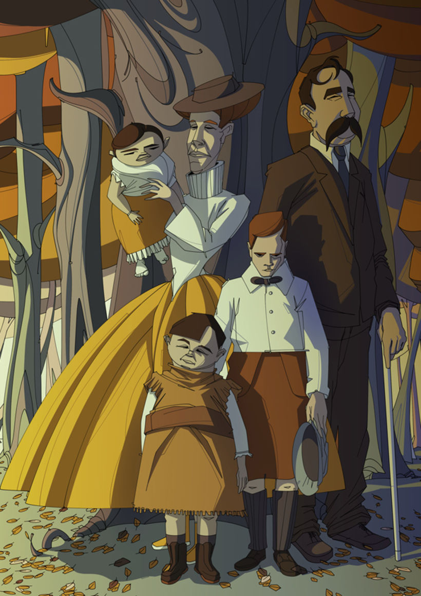 Una de las ilustraciones de la serie "Familias"