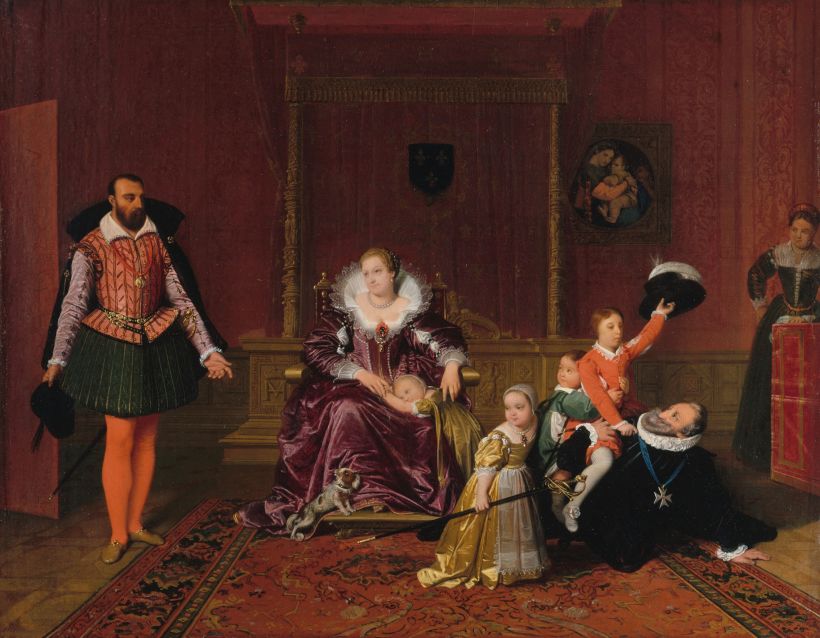Enrique IV jugando con sus hijos cuando el embajador de España es admitido en su presencia (1817) Jean Auguste Dominique Ingr