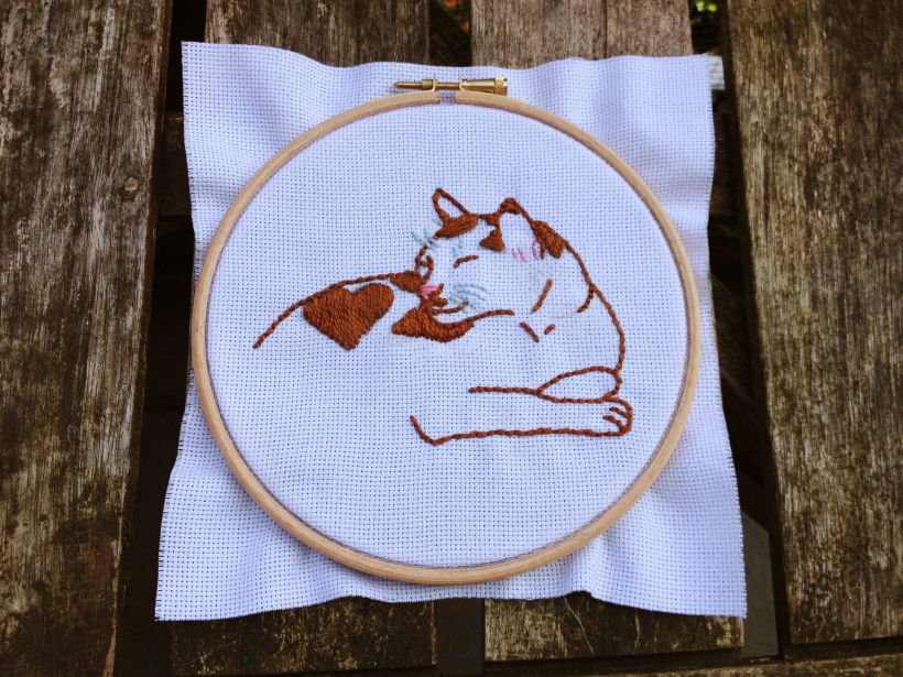 Piet the cat embroidery 0