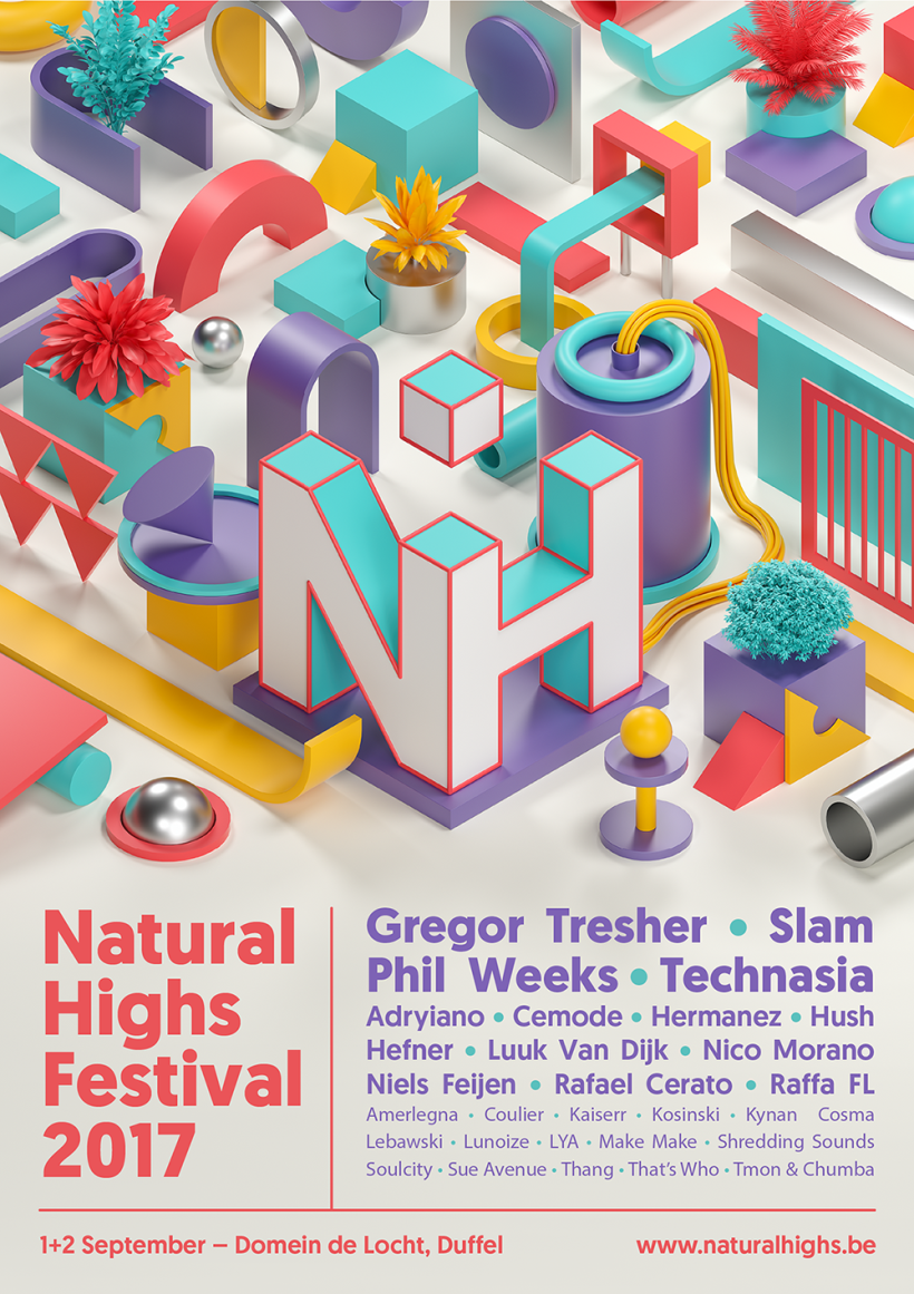 Cartel creado por Serafim Mendes para el Natural Highs Festival 2017.