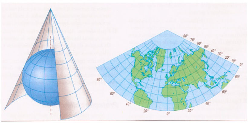 The map created by the Swiss mathematician Johann Heinrich Lambert is conical