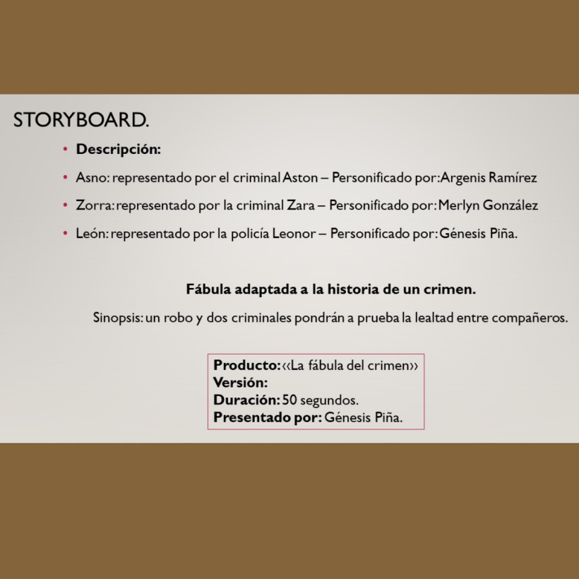 StoryBoard: La fábula del crimen.  4