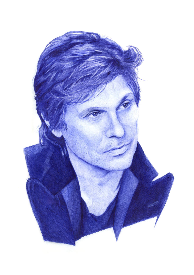 Roger Taylor. Nº 4. Duran Duran serie. Retrato a bolígrafo. 0