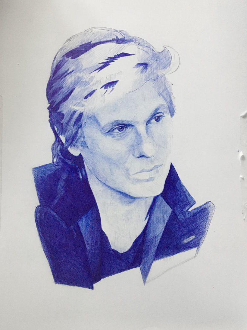 Roger Taylor. Nº 4. Duran Duran serie. Retrato a bolígrafo. 4