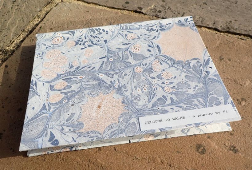 Hand marbled cover