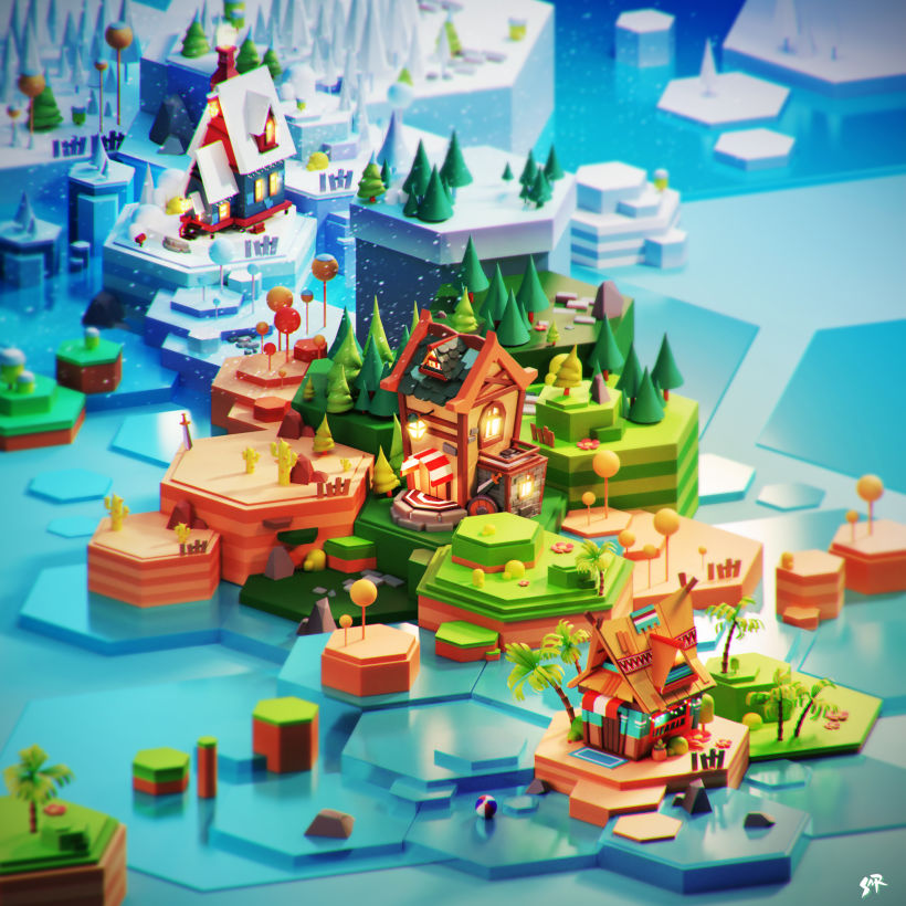 Lowpoly 3D world 0