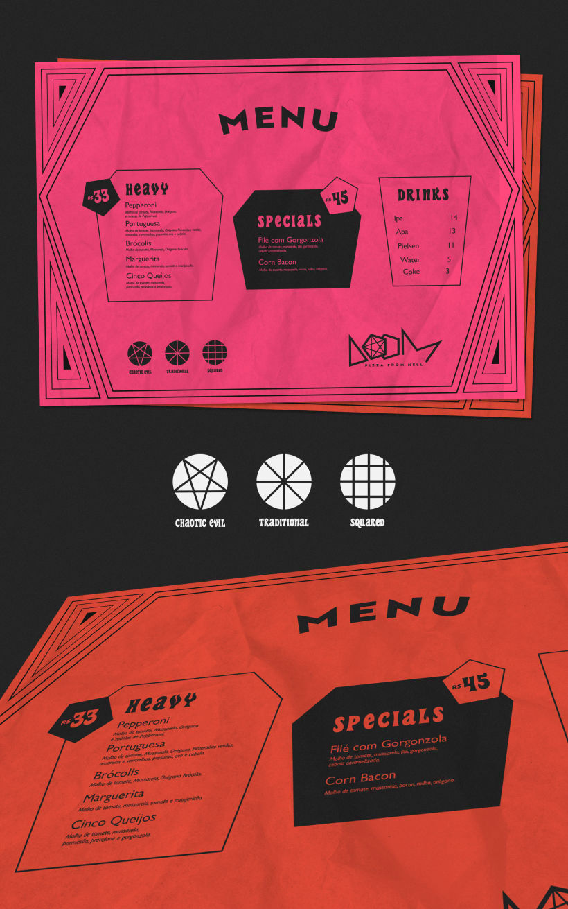 Meu projeto do curso: Doom Pizza Visual Identity 5