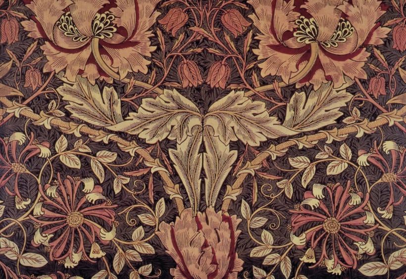 William Morris, madreselva impresa sobre tela (1876).