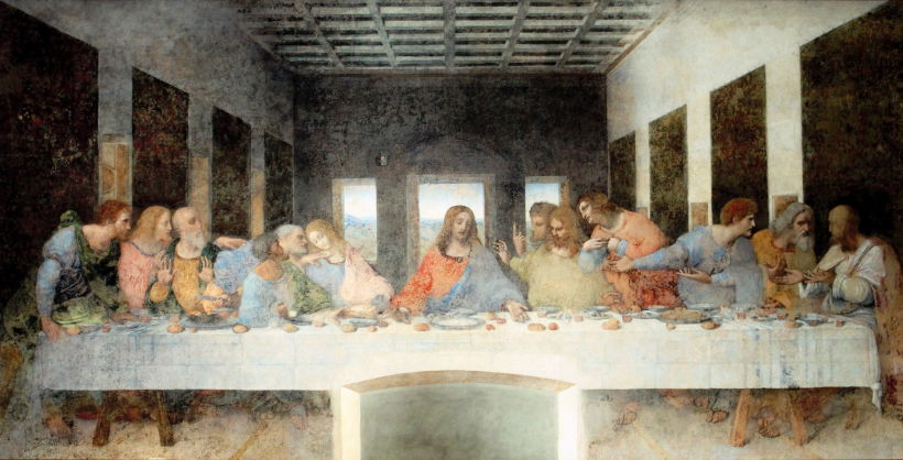 The Last Supper by Leonardo da Vinci, produced between 1495 and 1498.
