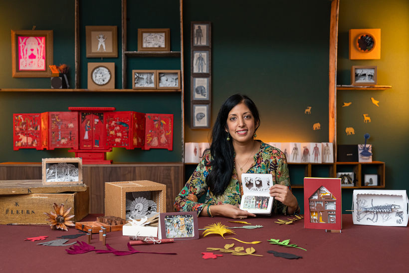 Karishma Chugani es una narradora y artista del papercut.