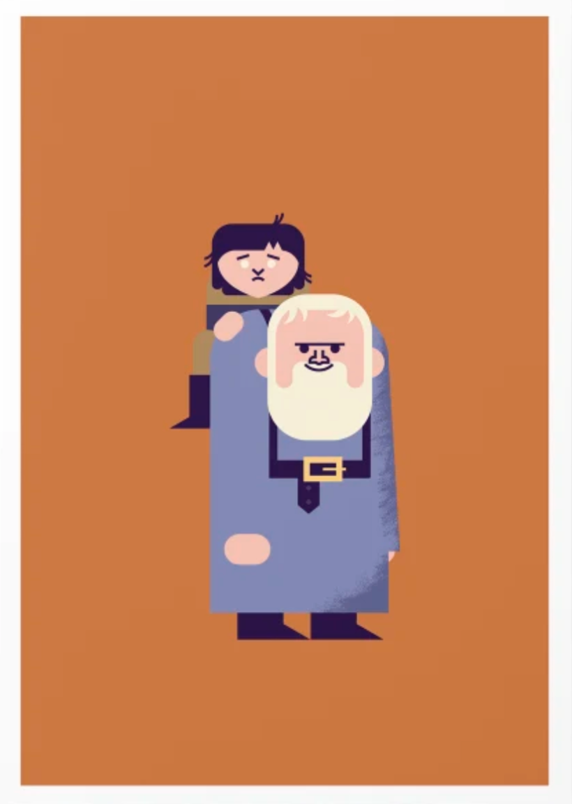 Hodor e Bran Stark, por Rebeca Cuesta 