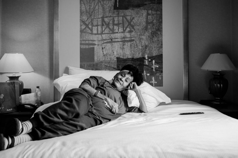 Omara Portuondo en la habitación de hotel. Bruselas 2014 // Omara Portuondo in the hotel room. Brussels 2014