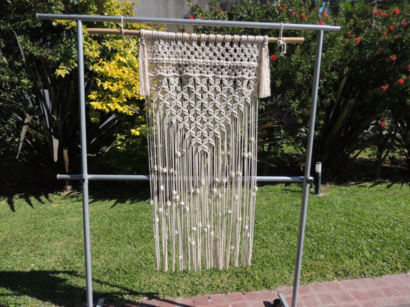 tapiz fin de curso 60 cm  por 1,20 mts. hecho en cuerda de 5mm. algodon 