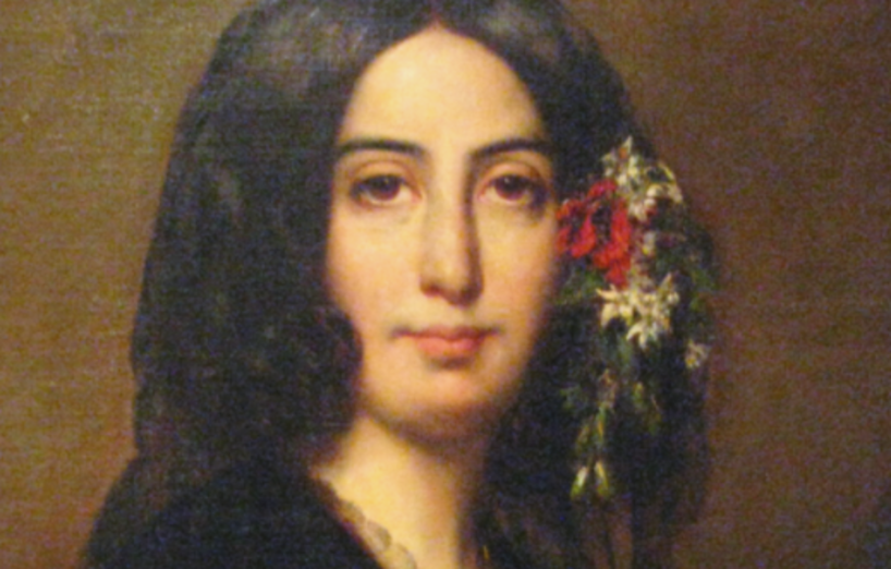 Detalle del retrato de George Sand de Auguste Charpentier (1838).