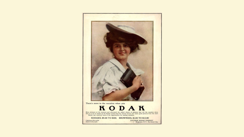 Un cartel antiguo de Kodak.